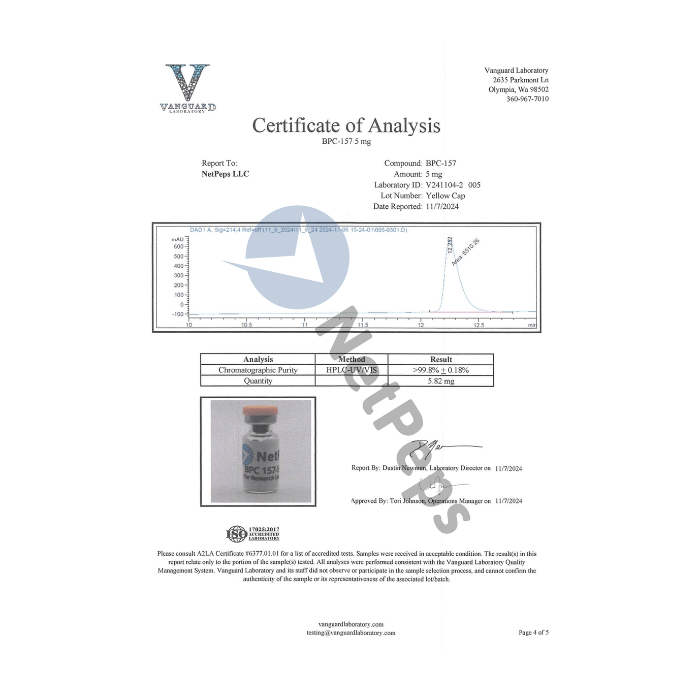 BPC 157 5mg - NetPeps